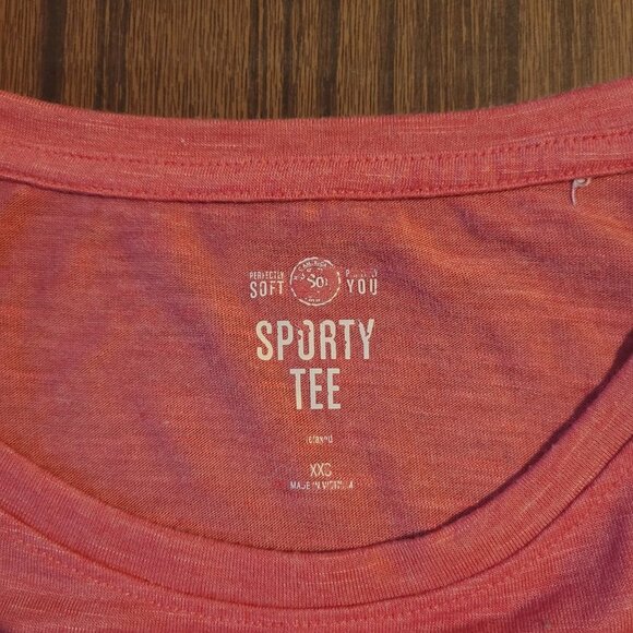 American Heritage Woman's Sport Tee Pink & White w/ 3/4 Strappy Sleeves Size XXS - Picture 5 of 8